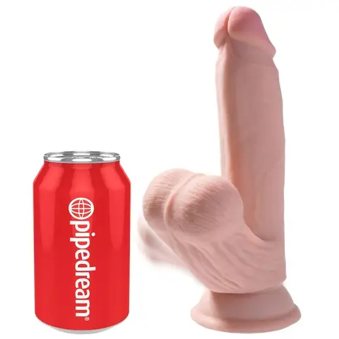 Plus 3D Dildo Swinging Balls 15,2 cm Helle Haut