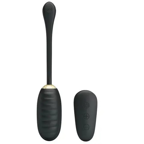 Pretty Love - Doreen Luxury Wiederaufladbares Vibrierendes Ei Schwarz mit Fernbedienung
