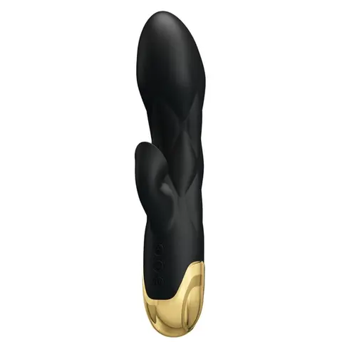 Pretty Love - Schwarzer Wiederaufladbarer, Vergoldeter Luxusvibrator