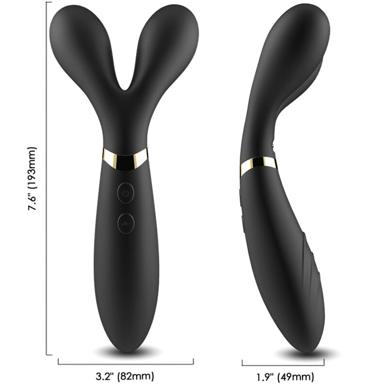 Y-Wand Massager & Vibrator Doppelkopf Schwarz