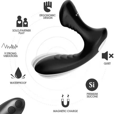 Storm Vibrator Anal Prostata & Stecker Fernbedienung Schwarz