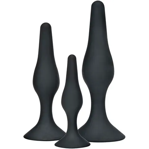 Anal Play Curvy Companions Anal Plug 3 Stück Schwarz