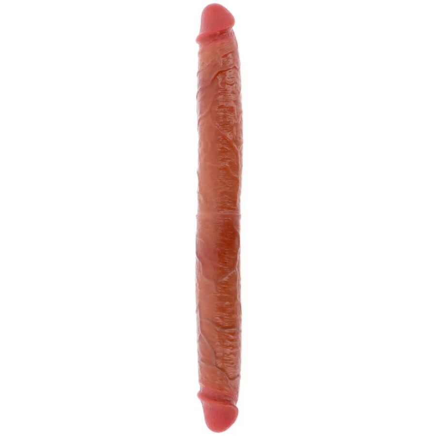 Doppelendes Silikon-Dildo Karamell 46 cm