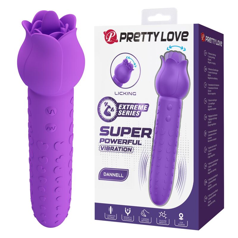 PRETTY LOVE - DANNELL WIEDERAUFLADBARER ORALSTIMULATOR UND KLITORISATIV-VIBRATOR LILA