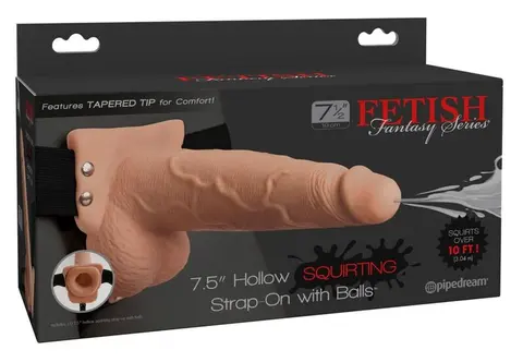 Serie - Verstellbares Gurt Realistischer Penis mit Spritzenden Bllen 19 cm