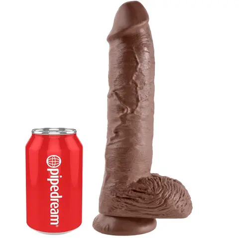 10 Dildo Braun mit Eier 25,4 cm