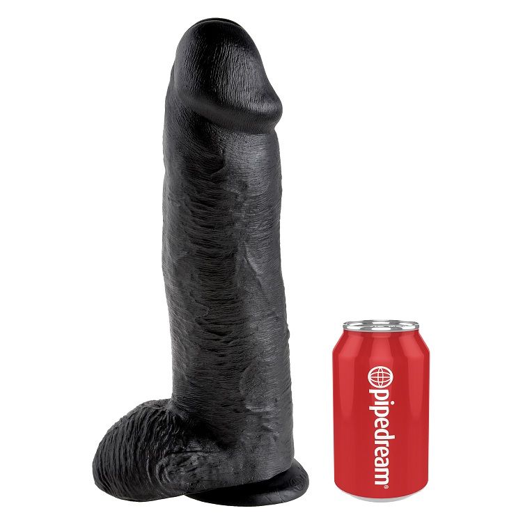 KING COCK - DILDO SCHWARZ MIT EIER 30.48 CM